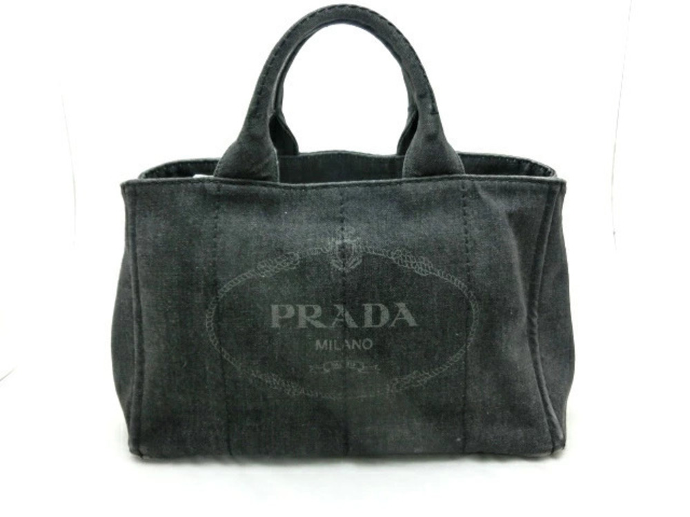 Prada Canapa Denim Black Bag